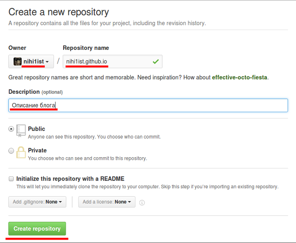 GitHub repository options